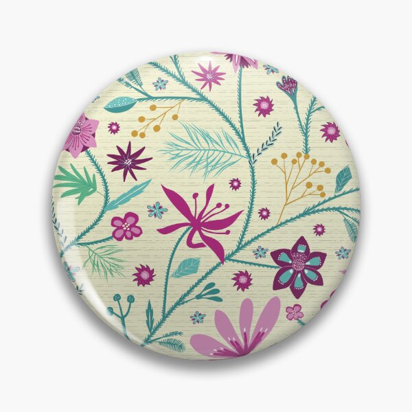 Artikelvorschau, Chintz-Blumenmuster in pink und smaragdgrün auf gelb entworfen und verkauft von colorofmagic.