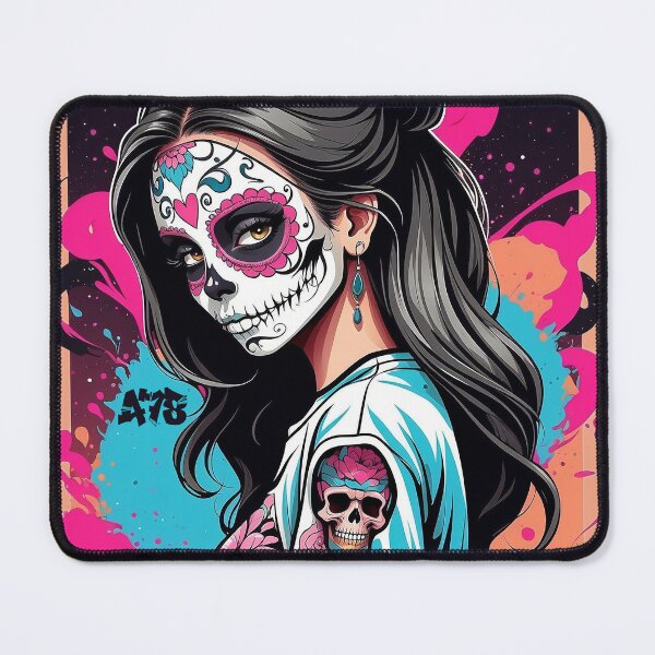 Item preview, Sugar Skull Girl with Golden Skulls designed and sold by A78-Designs.
