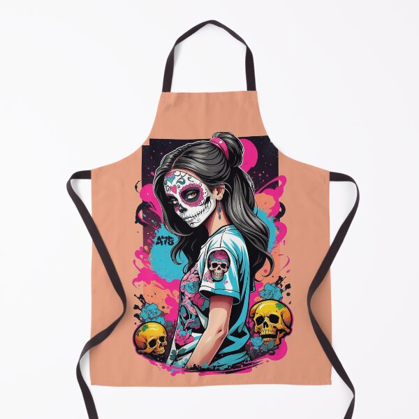 Item preview, Sugar Skull Girl with Golden Skulls designed and sold by A78-Designs.