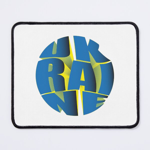 Item preview, Inscription Ukraine 3D Blue Yellow Colors Ukrainian Flag designed and sold by Aide.