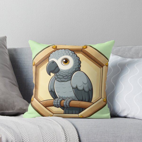 Item preview, African Grey Macaw Parrot Bird Cartoon Illustration Sweet designed and sold by CoffeeIsATrip.