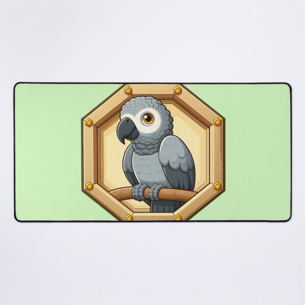 Item preview, African Grey Macaw Parrot Bird Cartoon Illustration Sweet designed and sold by CoffeeIsATrip.