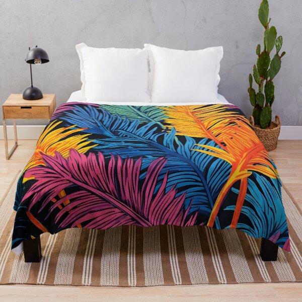 Item preview, Colorful tropical palm fronds print designed and sold by dcrc.