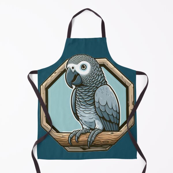 Item preview, African Grey Macaw Parrot Bird Cartoon Illustration Fun designed and sold by CoffeeIsATrip.