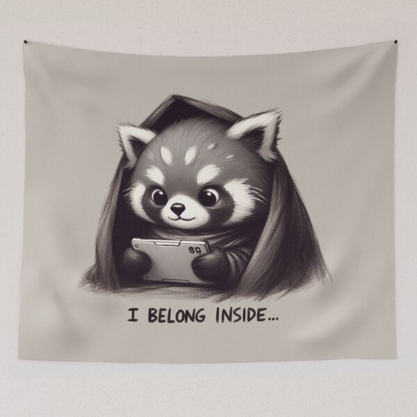 Item preview, Cozy Raccoon Gamer - Indoor Comfort designed and sold by RuyaFab.