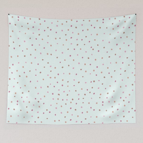 Item preview, Pink and brown polka dots on light blue background designed and sold by DesignJiggy.