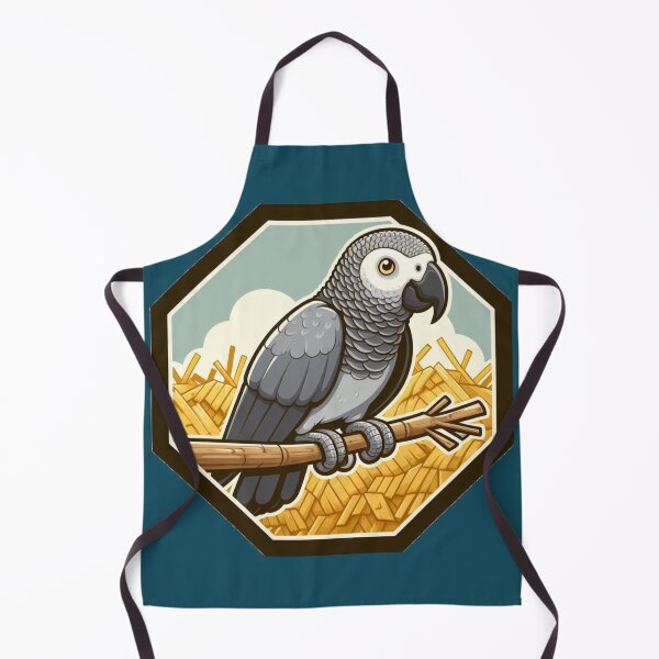 Item preview, African Grey Macaw Parrot Bird Cartoon Illustration Clouds designed and sold by CoffeeIsATrip.