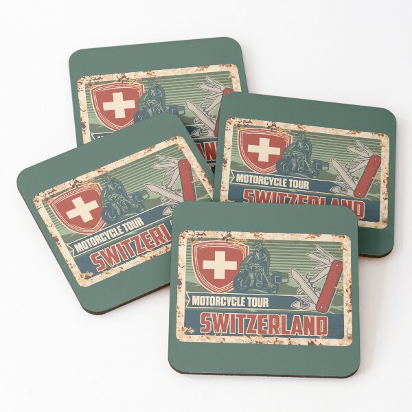 Item preview, Switzerland Motorcycle Tour Swiss Motorcycle Sticker T-Shirt 02 designed and sold by OuterShellUK.