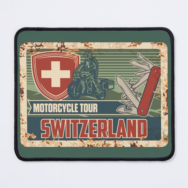 Item preview, Switzerland Motorcycle Tour Swiss Motorcycle Sticker T-Shirt 02 designed and sold by OuterShellUK.