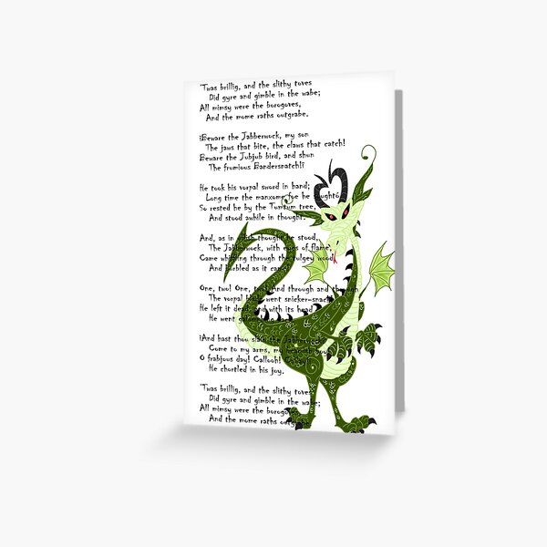 Jabberwocky poem Greeting Card