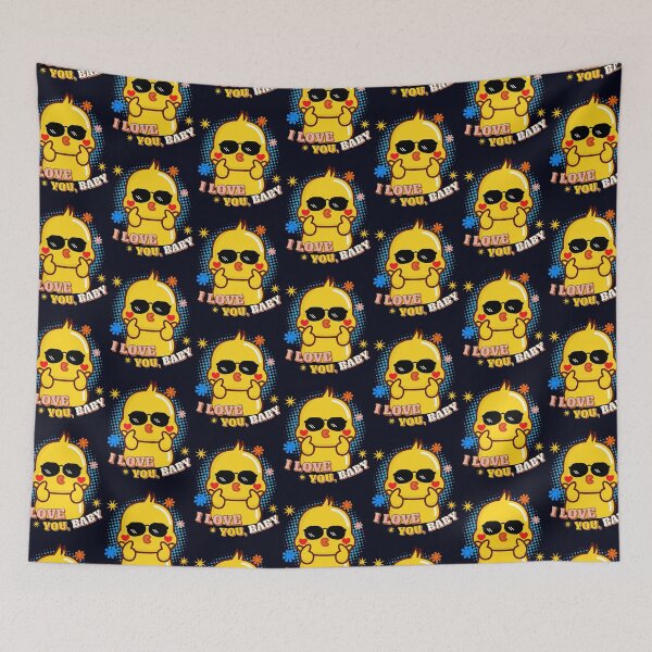 Item preview, yellow duckling with kisses and hearts, I LOVE YOU, BABY designed and sold by antcpjr682.