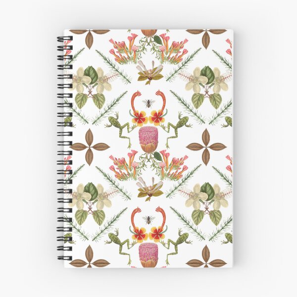 Item preview, floral botanical illustrations with frogs and bees designed and sold by Coastal Garden Design Studio.
