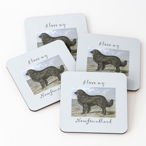 Item preview, I love my Newfoundland Watercolor from Vero Shaw (1881) Illustrated Book of the Dog - black text designed and sold by ElegantTeaTime.