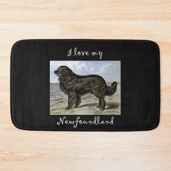 Item preview, I love my Newfoundland Watercolor from Vero Shaw (1881) Illustrated Book of the Dog - white text designed and sold by ElegantTeaTime.