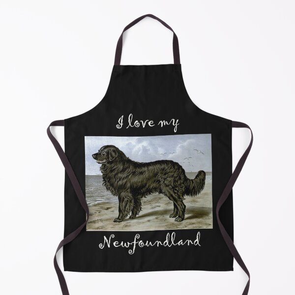 Item preview, I love my Newfoundland Watercolor from Vero Shaw (1881) Illustrated Book of the Dog - white text designed and sold by ElegantTeaTime.