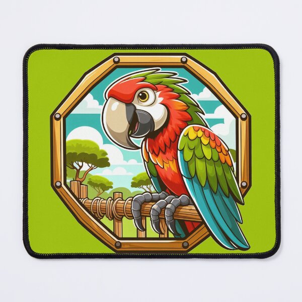 Item preview, Fantasy Macaw Parrot Bird Cartoon Illustration Jungle Bright designed and sold by CoffeeIsATrip.
