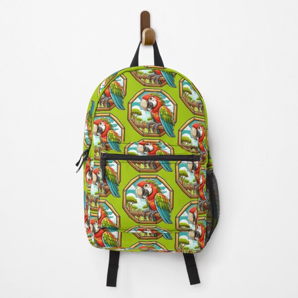Item preview, Fantasy Macaw Parrot Bird Cartoon Illustration Jungle Bright designed and sold by CoffeeIsATrip.