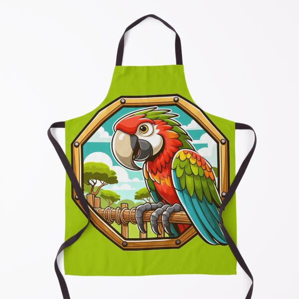 Item preview, Fantasy Macaw Parrot Bird Cartoon Illustration Jungle Bright designed and sold by CoffeeIsATrip.