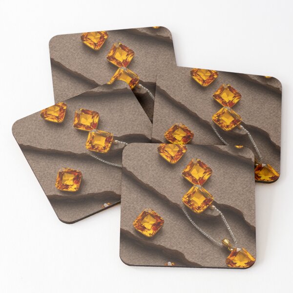 Item preview, Quadrilateral Lovecraftian jagged Citrine Charm designed and sold by Andy Merz.