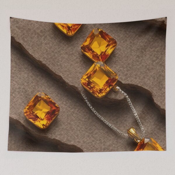 Item preview, Quadrilateral Lovecraftian jagged Citrine Charm designed and sold by Andy Merz.