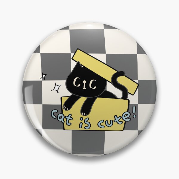 Item preview, Cat in the box - gray checkered pattern designed and sold by CiCstudio.