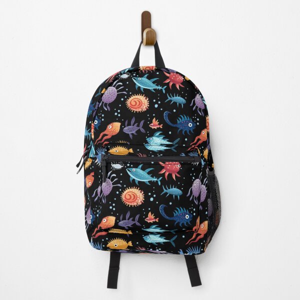 Item preview, Cute sea life pattern black designed and sold by Innercomers.