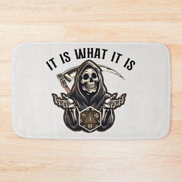 Item preview, DND DEATH: It is what it is, Funny Critical Fail, Natural One, grim reaper. designed and sold by DungeonAtelier.