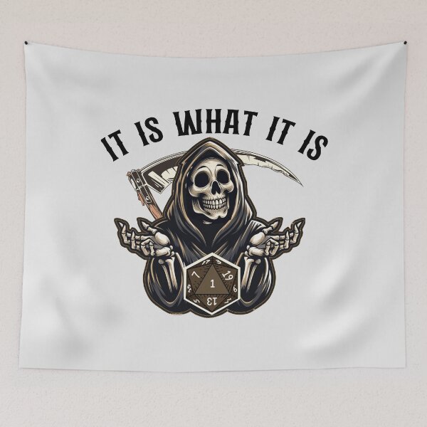Item preview, DND DEATH: It is what it is, Funny Critical Fail, Natural One, grim reaper. designed and sold by DungeonAtelier.