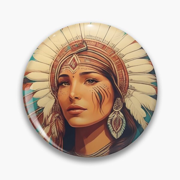 Item preview, Native American Girl Folk Art Design designed and sold by Luxpavo.
