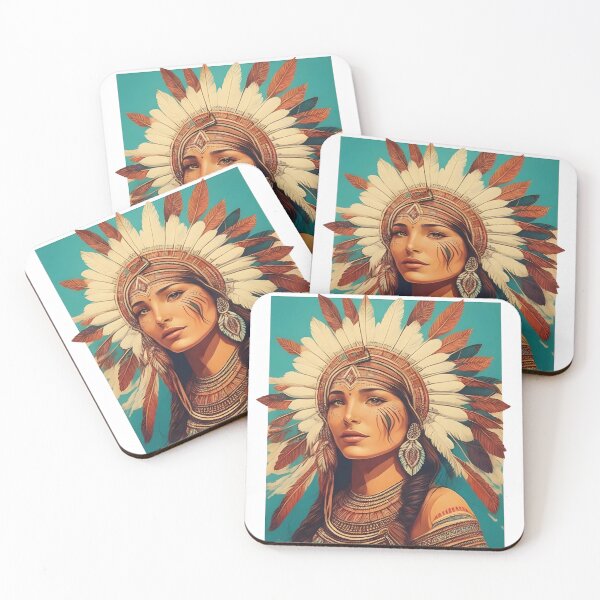Item preview, Native American Girl Folk Art Design designed and sold by Luxpavo.