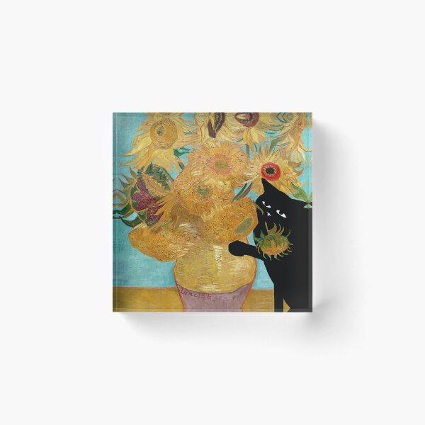 Item preview, van gogh sunflowers with a cat designed and sold by Mitra Farmand.