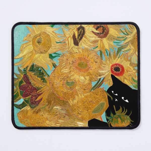 Item preview, van gogh sunflowers with a cat designed and sold by Mitra Farmand.
