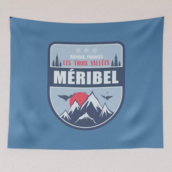 Item preview, Meribel France Vintage Winter Skiing Design designed and sold by CynthiaGraphics.