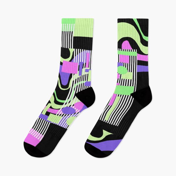 Item preview, Lime and Purple Pop Art Stripes and Shapes Abstract Geometric designed and sold by Sharon Schwalbe.
