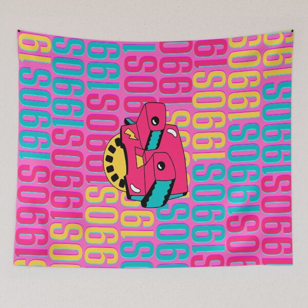 Item preview, 1990s retro design 20 - Bubblegum Pink Background designed and sold by PunjabanJatti.