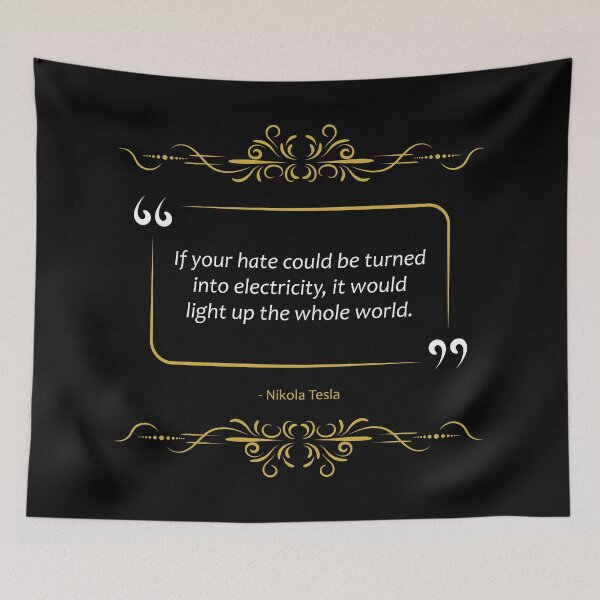 Item preview, Nikola Tesla quote Light up the world with positive change designed and sold by paragonDesign28.