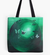 Green Butterfly Sphere Tote Bag