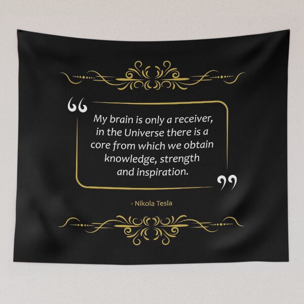 Item preview, Nikola Tesla quote Tapping into infinite hidden knowledge designed and sold by paragonDesign28.