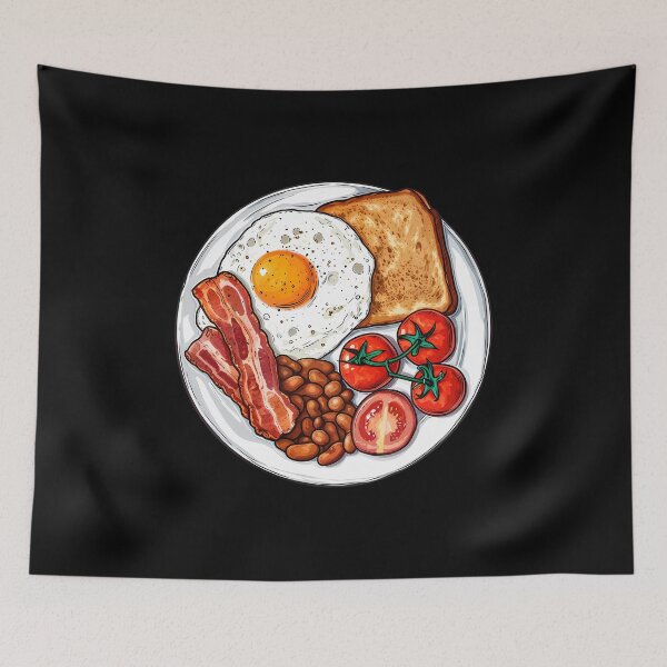 Item preview, Yummy English Breakfast Meal Hand Drawn Illustration Food designed and sold by meganohm.