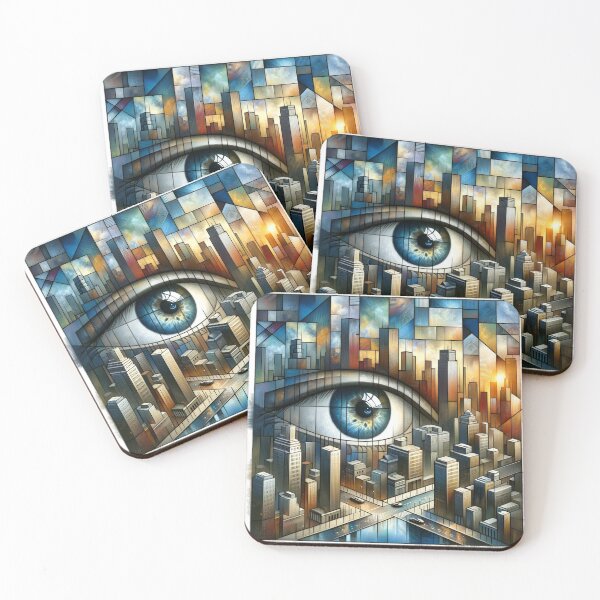 Item preview, Vision of Hope | Cubist City Watched Over by an Eye designed and sold by FairX.