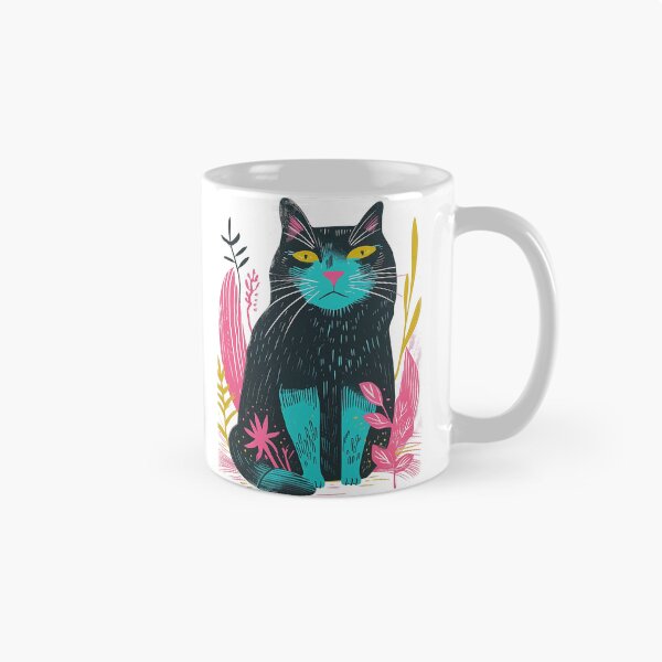 Item preview, Cute Fat Cat Risograph Risoprint Neon Colors designed and sold by PrintShangri-La.