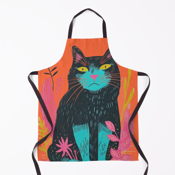 Item preview, Cute Fat Cat Risograph Risoprint Neon Colors designed and sold by PrintShangri-La.