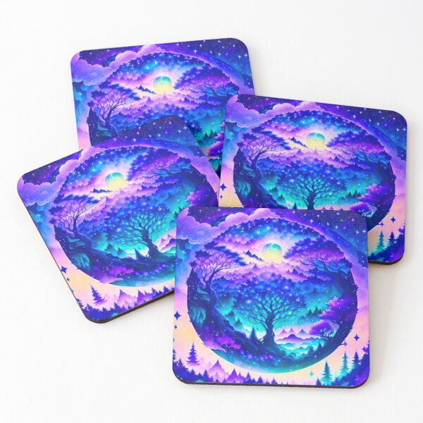 Item preview, Mysterious Moon Above Magic Forest Inside Circle designed and sold by Ethereal-Canvas.