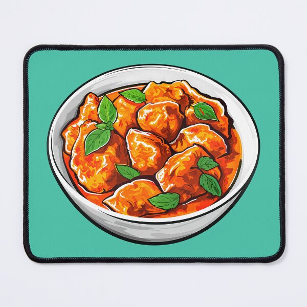 Item preview, Spicy Indian Butter Chicken Meal Hand Drawn Illustration Food designed and sold by meganohm.