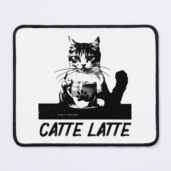 Item preview, Cat drinking a coffee, Catte Latte designed and sold by Szkicerka.