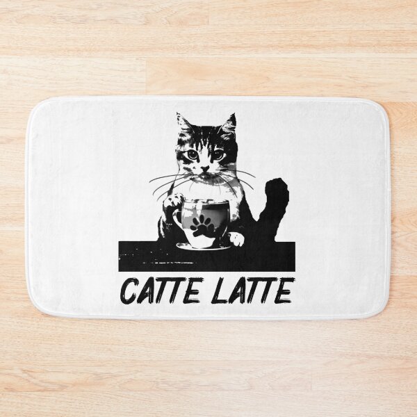 Item preview, Cat drinking a coffee, Catte Latte designed and sold by Szkicerka.