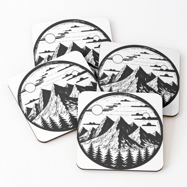Item preview, Mountains landscape with sun and forest designed and sold by Szkicerka.