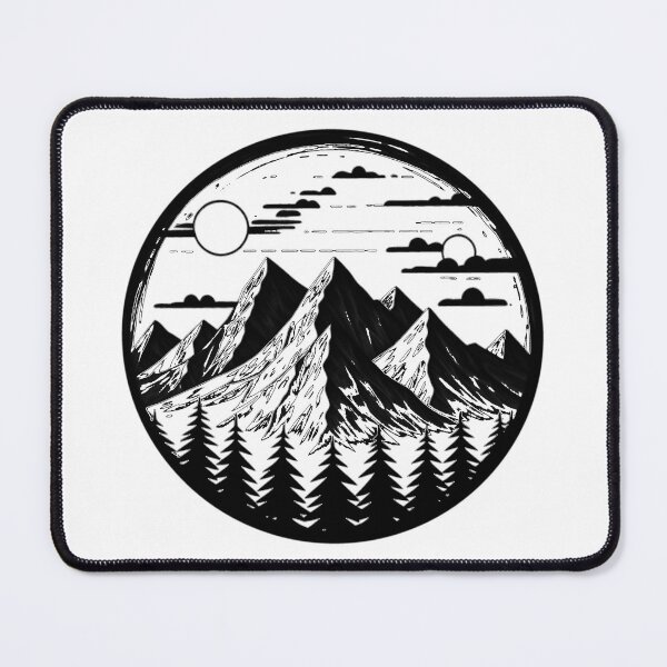 Item preview, Mountains landscape with sun and forest designed and sold by Szkicerka.