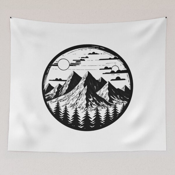Item preview, Mountains landscape with sun and forest designed and sold by Szkicerka.