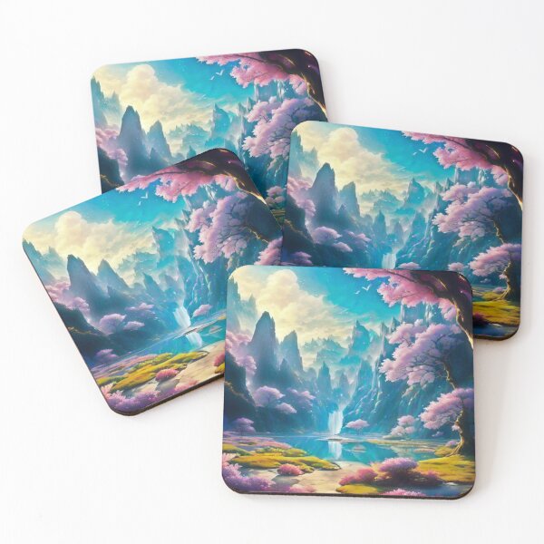 Item preview, Beautiful Blossoms Near Waterfall Lake designed and sold by Ethereal-Canvas.